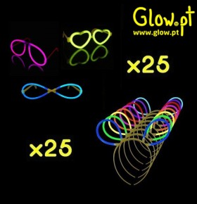 Óculos e Orelhas Glow (Pack 25 + 25)