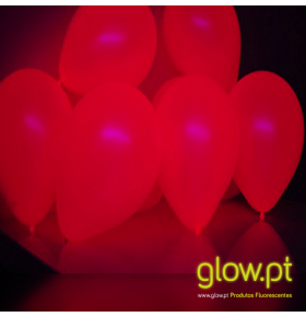 Balões Fluorescentes Vermelho 20cm ( Pack 10 )