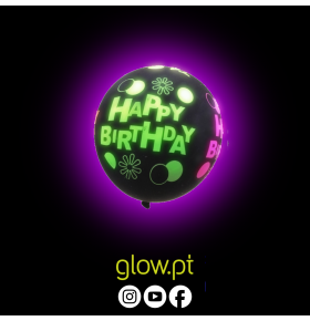 Balões Neon Happy Birthday 30cm ( Pack 4 )