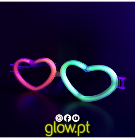 Óculos Glow Coração (Pack 50)