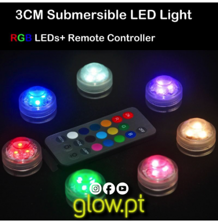 LED C/Comando 3cm RGB