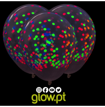 Balões C/Confetis Neon ( Pack 6 )